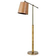 Floor Lamp-Leather/Antique Brass