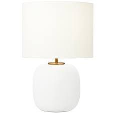 Table Lamp-White-Groved Base