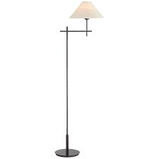Floor Lamp-Bronze-Linen Shade