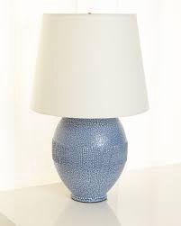 Table Lamp-Blue Beads/Linen