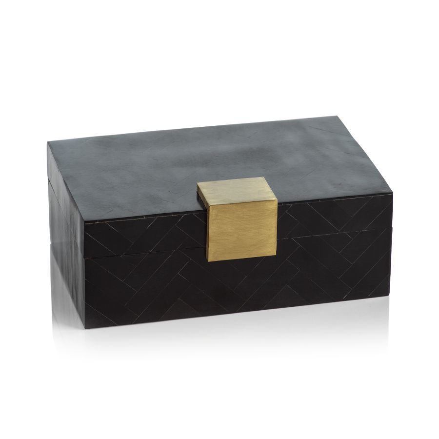Box-Chevron/Brass Trim