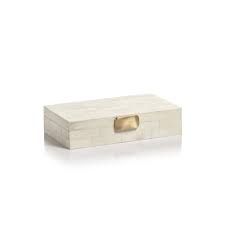 Box-White Bone/Brass Knob