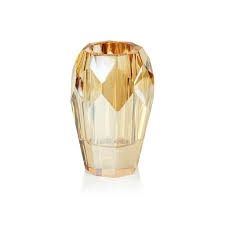 Vase-Amber-Cut Crystal
