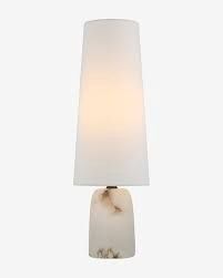 Table Lamp-Alabaster/Linen-M