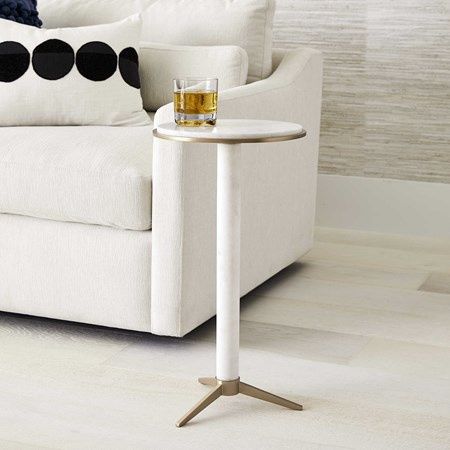 Side Table-White/Giold-Tripod