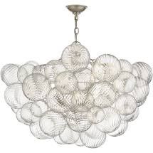Chandelier-Silver Leaf/Swirled Glass-Large