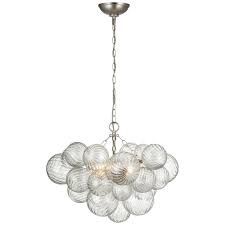 Chandelier-Silver Leaf/Swirled Glass-Small