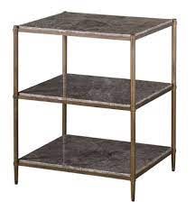 Side Table-Stone/Bronze Frame