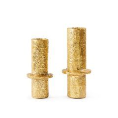 Vase-Gold Leaf-Ringed Ciylinder-L