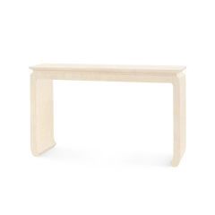 Console-White-Lacquered Grasscloth