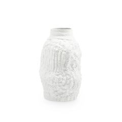 Vase-White Glazed Porcelain-L