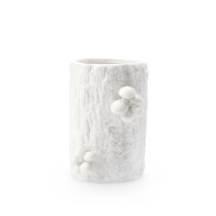 Vase-White Porcelain-Mushrooms-L