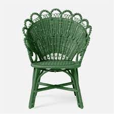 Side Chair-Green/Rattan