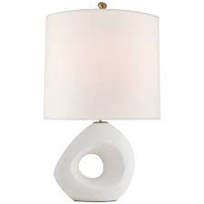Table Lamp-Matte White/Linen