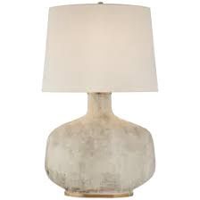 Table Lamp-White Ceramic/Linen