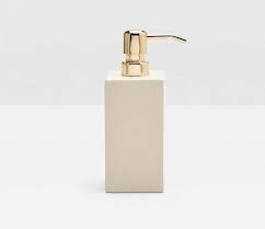 Soap Pump-White-Faux Linen