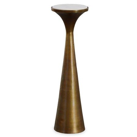 Side Table-Marble/Brass-Floret
