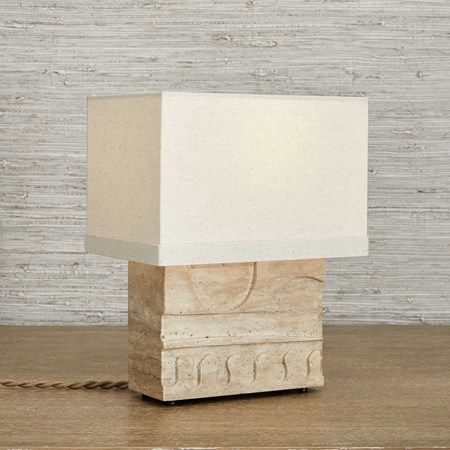 Table Lamp-Carved Travertive Block
