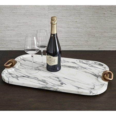 Tray-Arabescato/Bronze