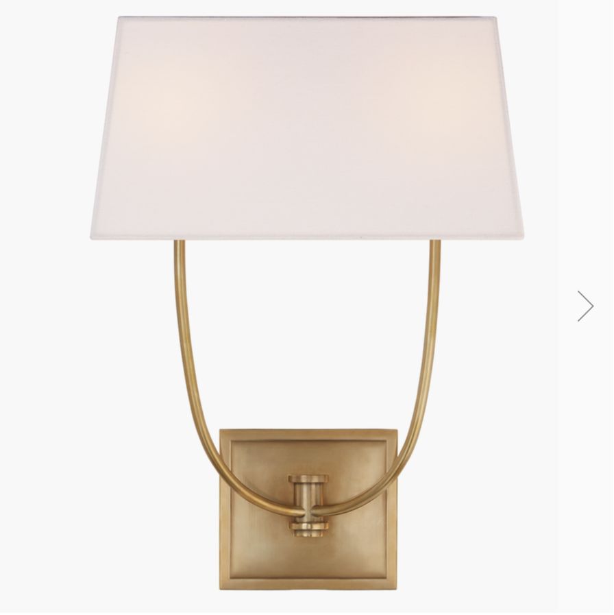 Sconce-Antique Brass/Line Shade