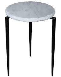Side Table-Chiseled Marble/Iron