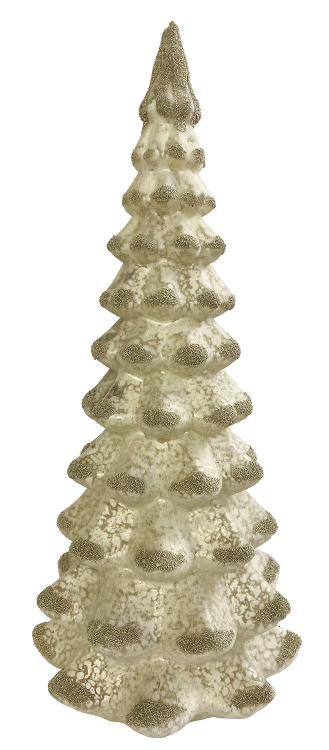 ChrsTree-Glass Antique White Silver