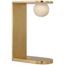 Desk Lamp-Mirrored Brass/Alabaster