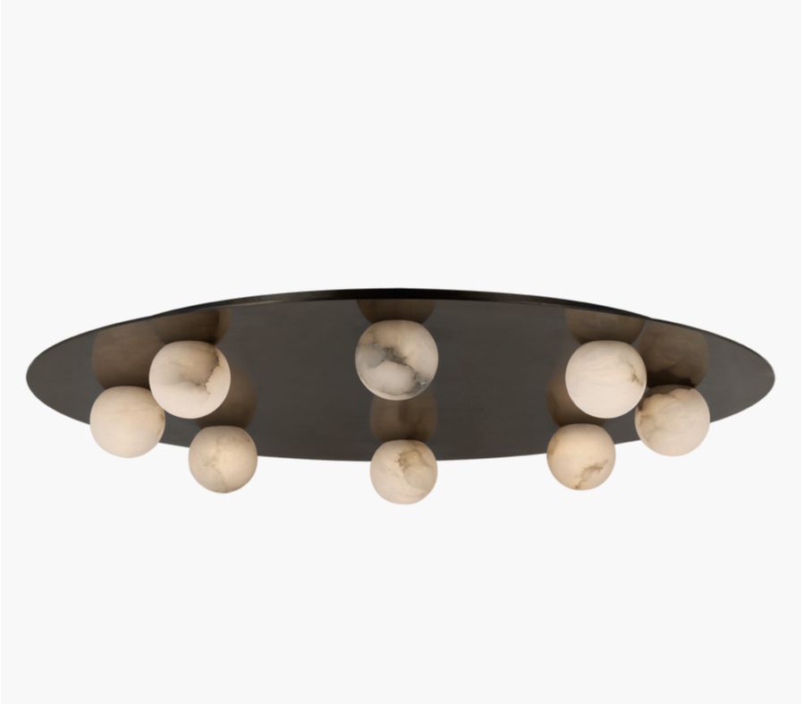 Ceiling Light-Mirrored Bronze/Alabaster