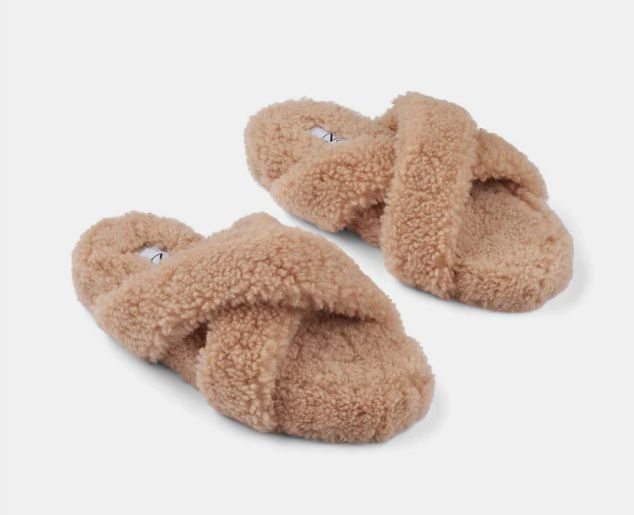 Slipper 37-Honey-Curly Sheepskin