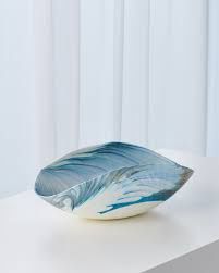 Bowl-Turquoise Feather Swirl-Fold