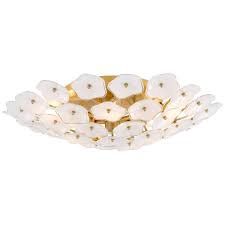 Ceiling Light-Brass/Cream Glass-L