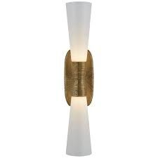 Sconce-Gold/White Glass-L