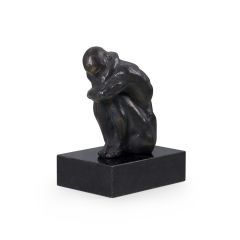 Statue-Crouched Man-Bronze-8.75in