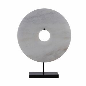 Sculpture-White Marble Disk-12in