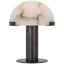Table Lamp-Bronze/Alabaster-8 in Rech