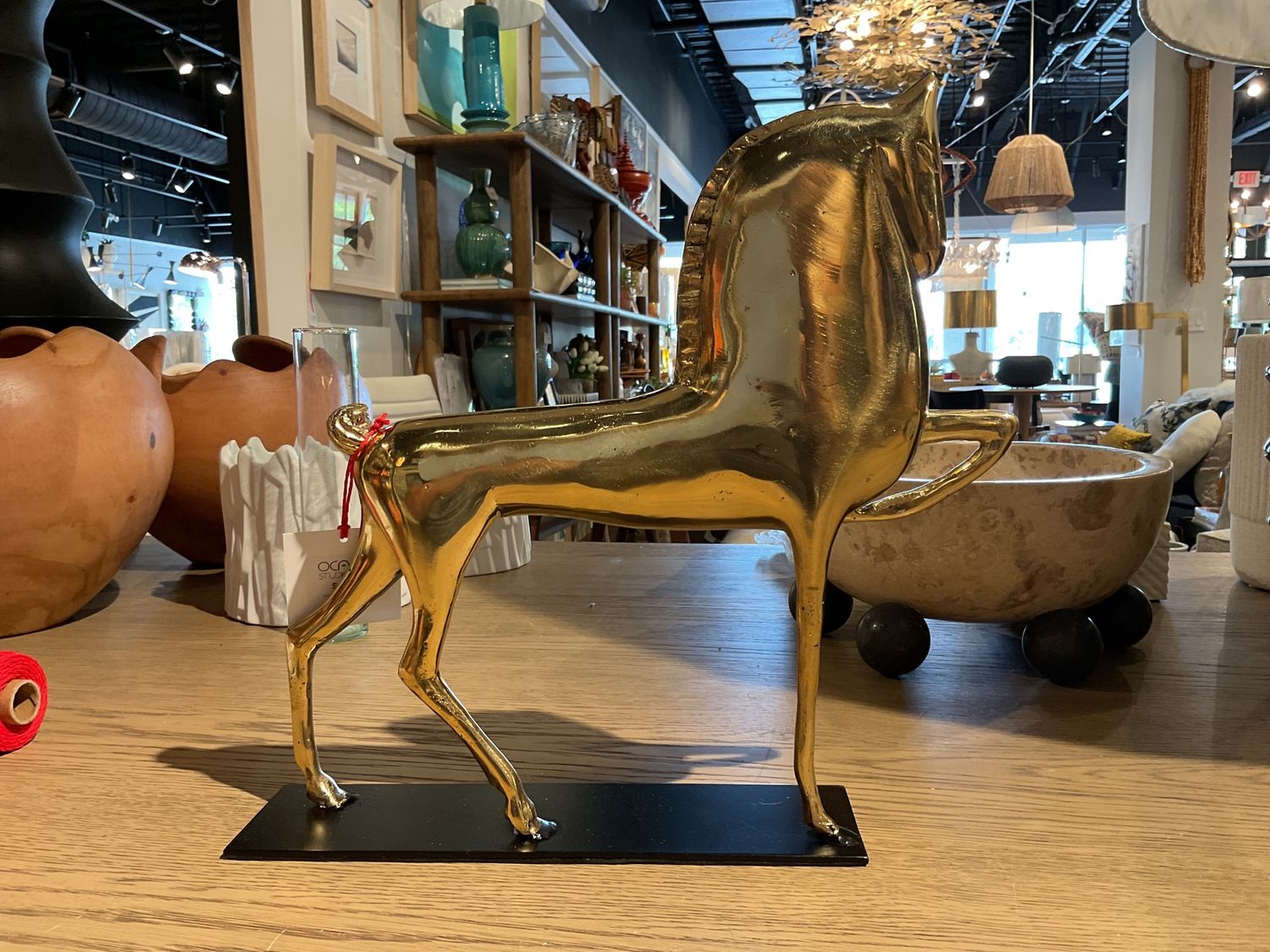 Sculpture-Brass-Horse on Stand