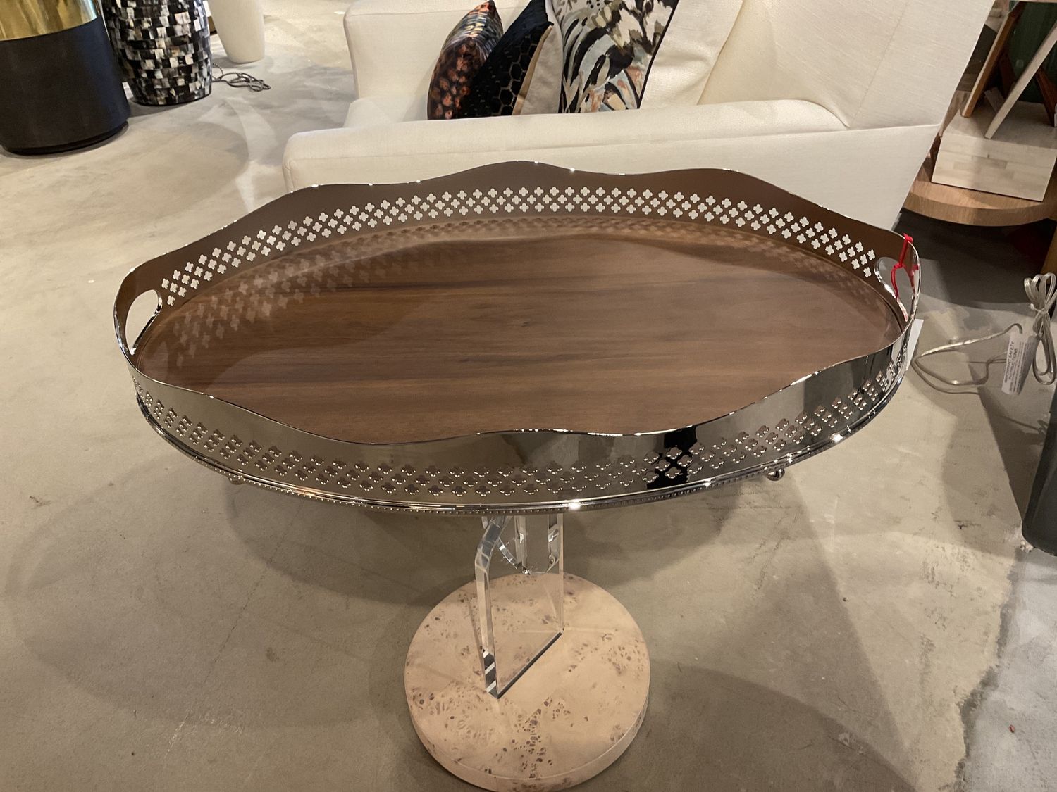 Tray-Nickel/Wood-Oval