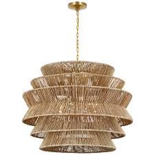 Chandelier-Brass/Abaca-Drum-XL