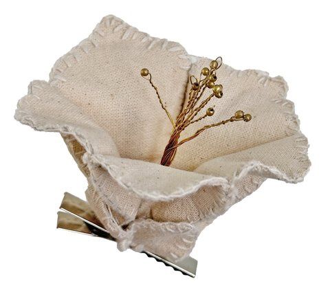 ChrOrn-Hibiscus w Brass beads-8cm