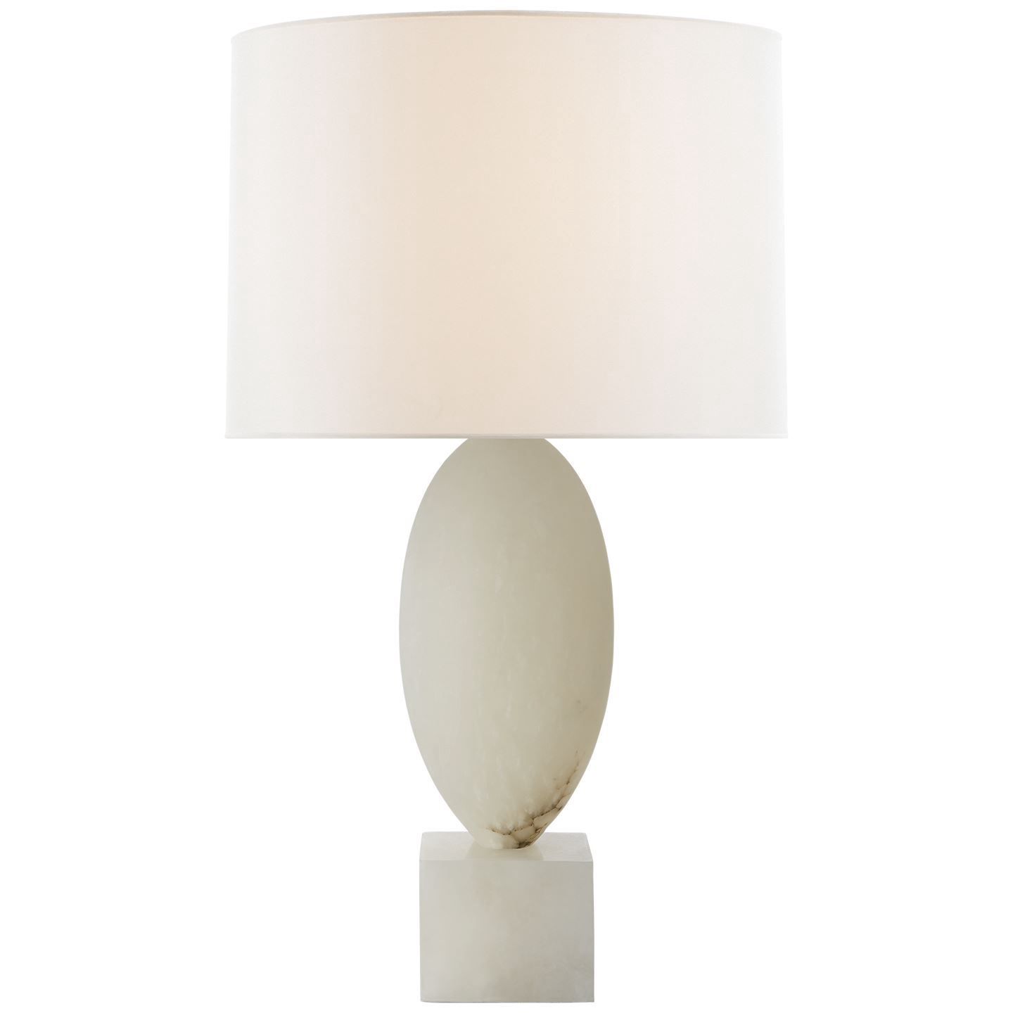 Table Lamp-Alabaster/Linen-Large