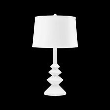 Table Lamp-White Plaster-w Shade