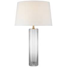 Table Lamp-Clear Glass/Linen-L