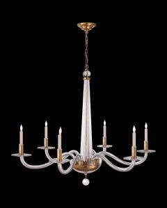 Chandelier-Clear Glass/Brass