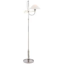 Floor Lamp-Nickel/Linen-Sliding Arm