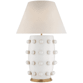 Table Lamp-White Plaster/Linen