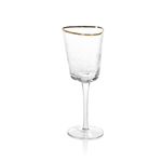 Wine Glass-Clear/Gold Rim