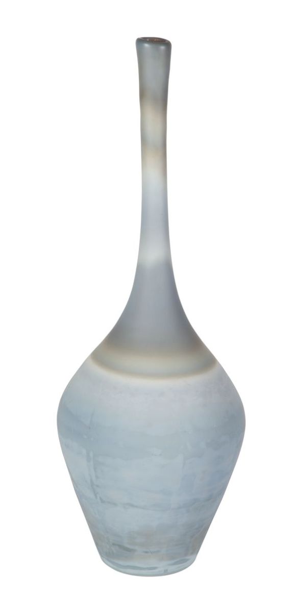 Vase-Acqua Blue/White-Layers-22in