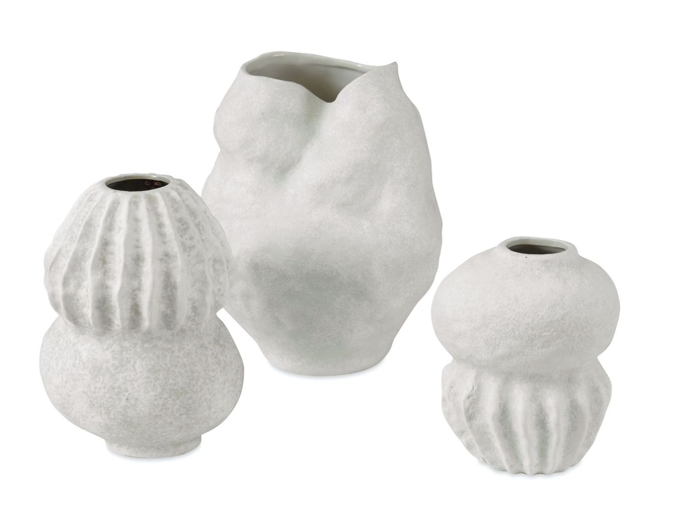 Vase-White Matte Organic-M