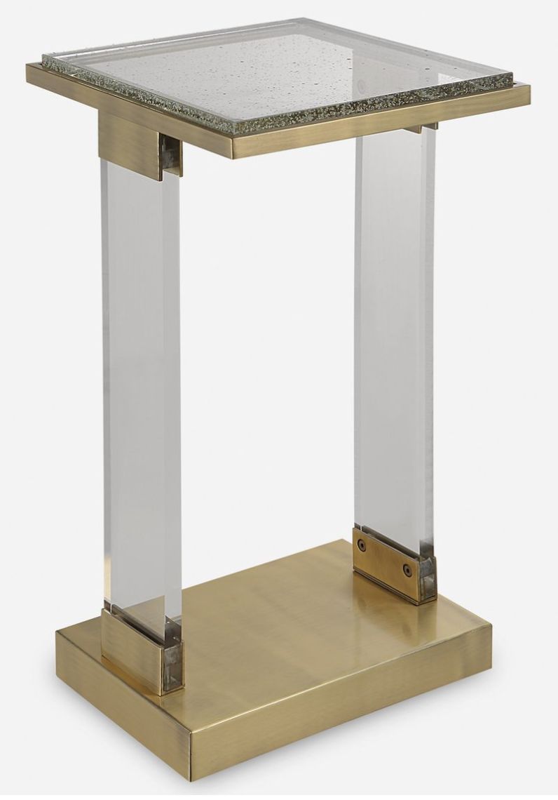 Side Table-Acrylic/Brushed Brass