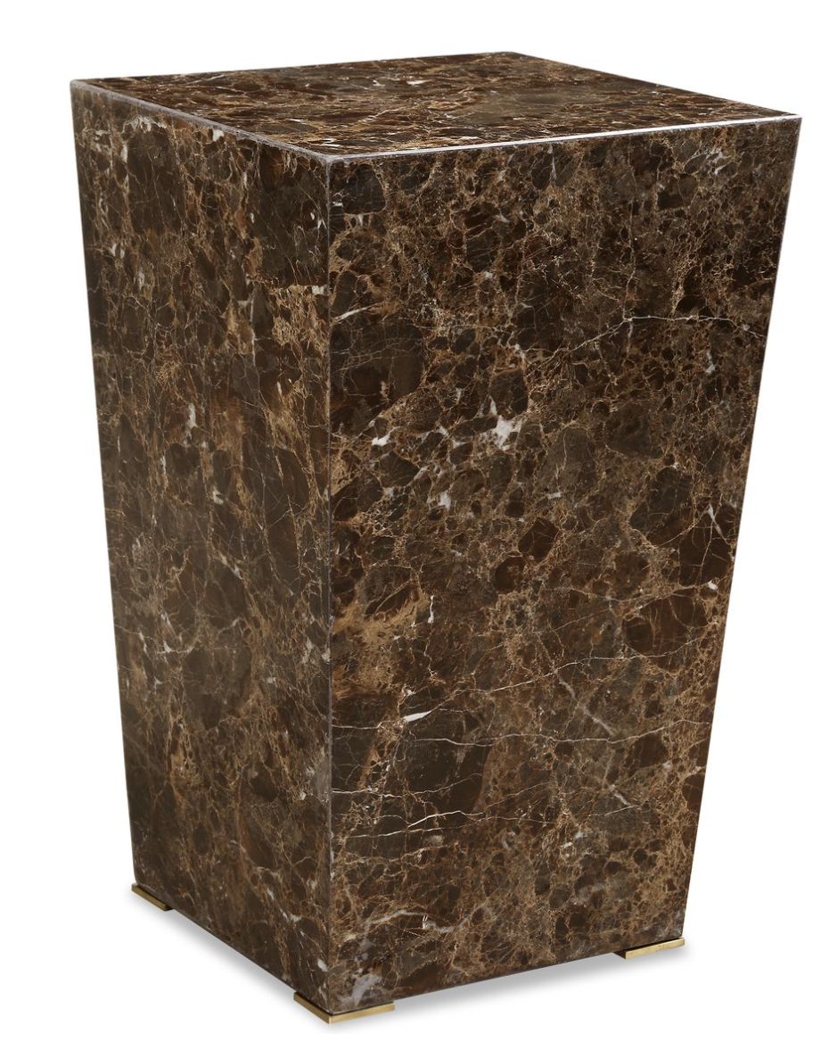 Side Table-Dark Marble Block